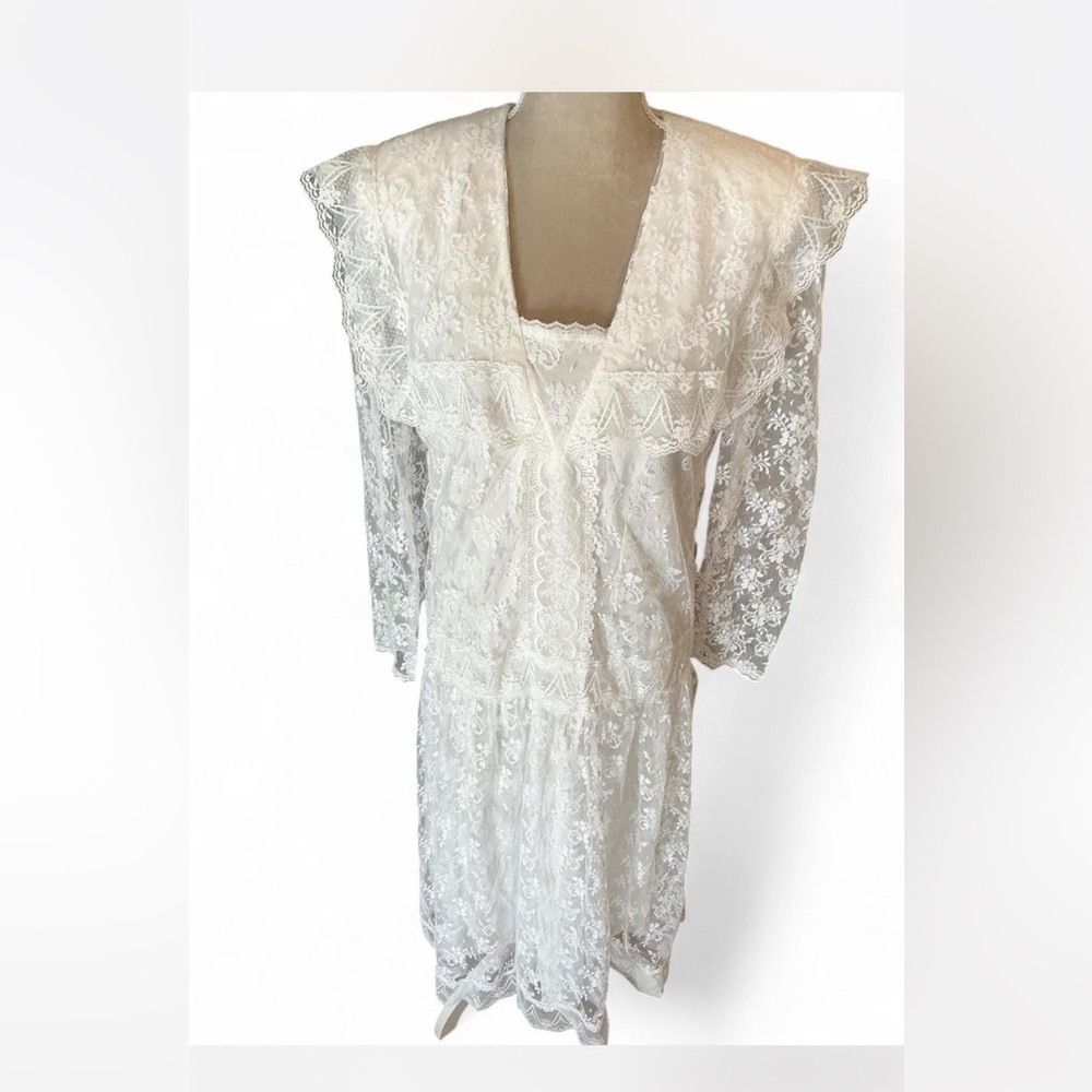 Gunne Sax Ivory Victorian Lace Wedding Gown